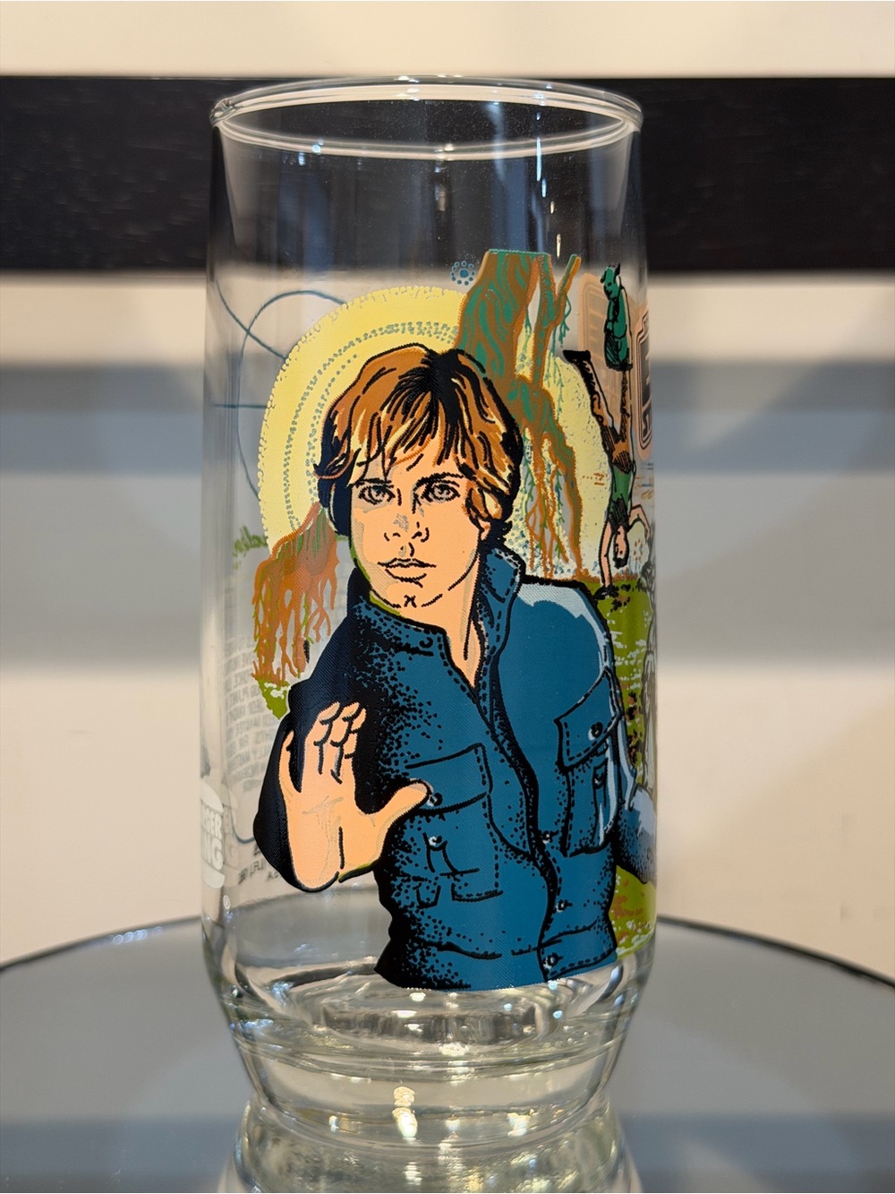 Star Wars Empire Strikes Back Luke Skywalker Yoda Burger King Glass Vintage 1980